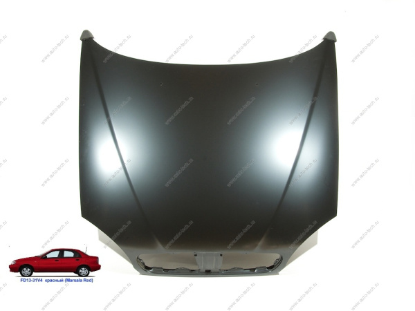 Капот Chevrolet Lanos крашеный Marsala red Красный FD13-31V4 (с отв. под эмблему) Api Api DW1601A-FD13-31V4