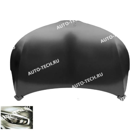 Капот KIA Rio 2011-2016 крашеный Cеребристый металлик RHM Api 664004Y000-RHM