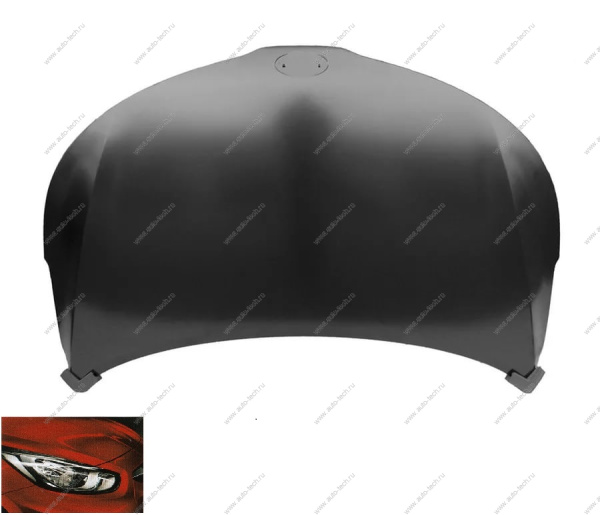 Капот KIA Rio 2015-2016 крашеный Красный гранат перламутр TDY Api  664004Y000-TDY