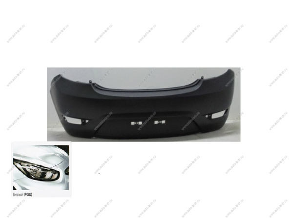 Бампер задний Hyundai Solaris х/б крашеный Белый PGU 2010- API  866114L200-PGU