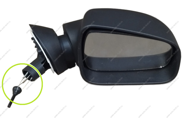 УЦЕНКА Зеркало LADA Largus/RENAULT Logan прав после 2010 мех. трос цельнокорпус ( Сорваны гнёзда креплания тросиков ) ГрандРиал Гранд РиАл GR01104