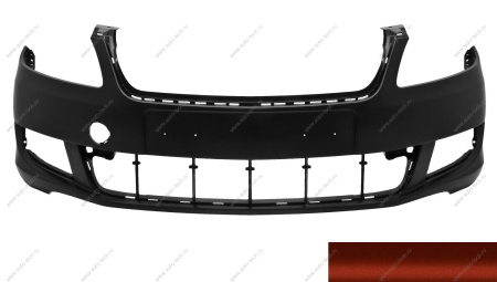 Бампер передний крашеный SKODA FABIA 11-15/ROOMSTER 10-15 (9770 - ORANZOVA CAYENNE) TYG TYG 5J0807221D-9770