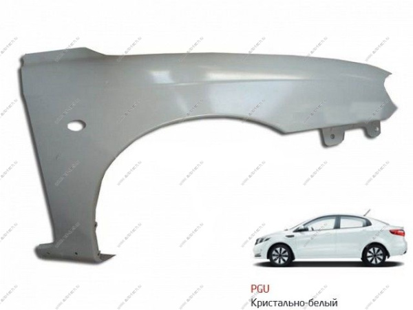 Крыло переднее правое с отв п/повтр KIA Spectra крашеное Белый PGU c 02- Api  KI1702BR-PGU
