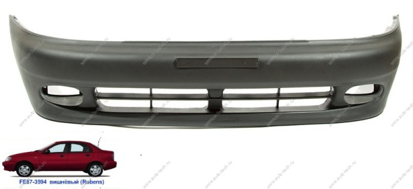 Бампер передний Chevrolet Lanos крашеный Rubens Вишневый FE87-3594 1998- Gamma GAMMA GM-BF-2965-FE87-3594