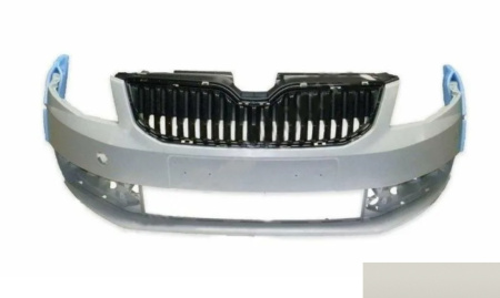 Бампер передний крашеный SKODA OCTAVIA A7 (с отв. под омыв.) (1026 - CANDY WHITE) TYG TYG 5EU807217-1026