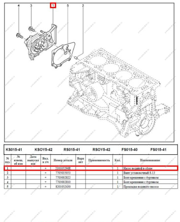 Насос LADA Largus/Лада Ларгус водяной 16 кл Renault RENAULT 210105296R