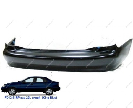 Бампер задний Chevrolet Lanos крашеный King blue Cиний FD13-51RP 1998--(96277555) Китай GAMMA GM-BR-1405-FD13-51RP