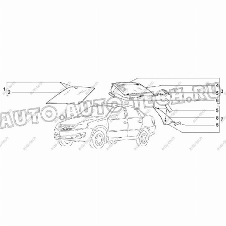 Стекло опускное задней двери ВАЗ-2191 (лифтбек) левое (Overtinted) тонирован (AGC) Lada LADA 4027572