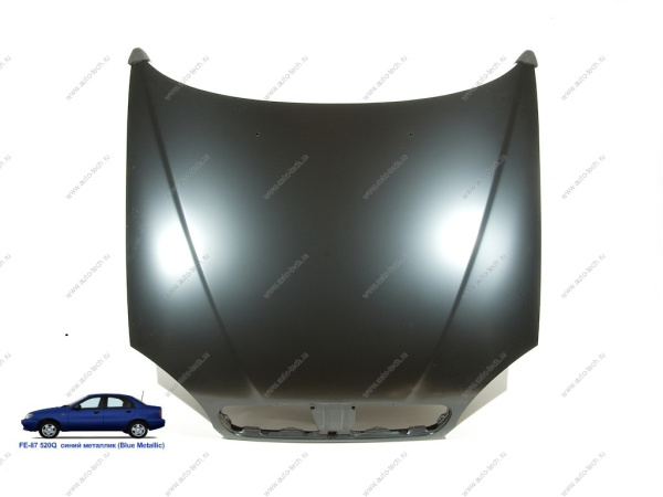 Капот Chevrolet Lanos крашеный Blue metallic Синий металлик FE87-520Q (с отв. под эмблему) Api Api DW1601A-FE87-520Q