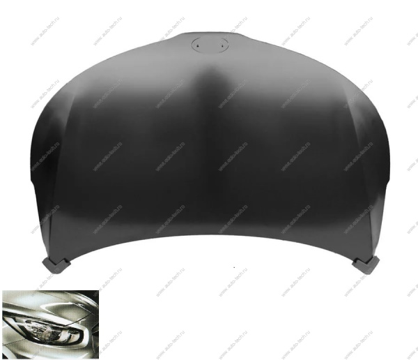 Капот KIA Rio 2011-2016 крашеный Cеребристый металлик RHM Api  664004Y000-RHM