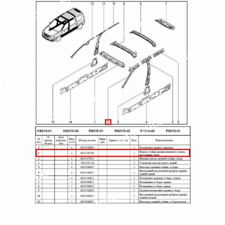 Панель стойки проема ветрового стекла LADA Largus/Лада Ларгус внутренняя левая Румыния Оригинал  6001546768