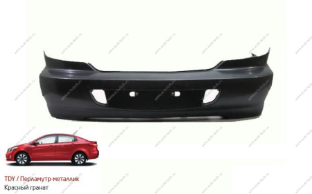 Бампер задний KIA Spectra крашеный Красный гранат перламутр TDY c 02-  0K2NC50220XX--TDY
