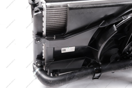 Радиатор охлаждения ВАЗ-2190 2015- + рад.конд. с 1 эл. вент.и патр. МКПП н/о в сборе Lada LADA 8450110797