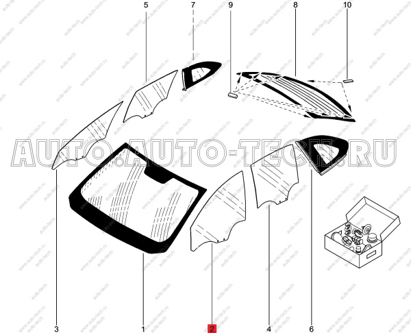Стекло опускное передней двери левое тонирован. LADA XRAY Lada LADA 4028373/4591LGSR5FD1M