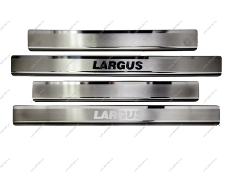 Накладки на пороги "нержавеющие" лазерн. гравир. К-Т 4 шт. LADA Largus/Лада Ларгус Тольятти GAMMA 355