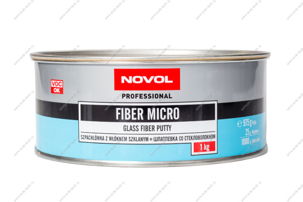 Novol Шпатлевка FIBER MICRO п/э с коротким стекловолокном 1кг. Novol 1233