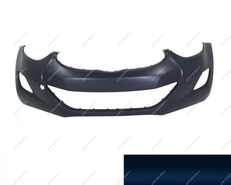 Бампер передний Hyundai Elantra крашеный под ПТФ (Y3U - New Indigo Blue Metallicl) 2011- Китай CHINA 865113X000-Y3U