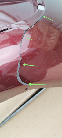 УЦЕНКА Бампер передний новый LADA Largus крашеный 191 Венера (Красный) без заглушки ( Трещина в нижнем левом углу ) Lada LADA 8450000245-191