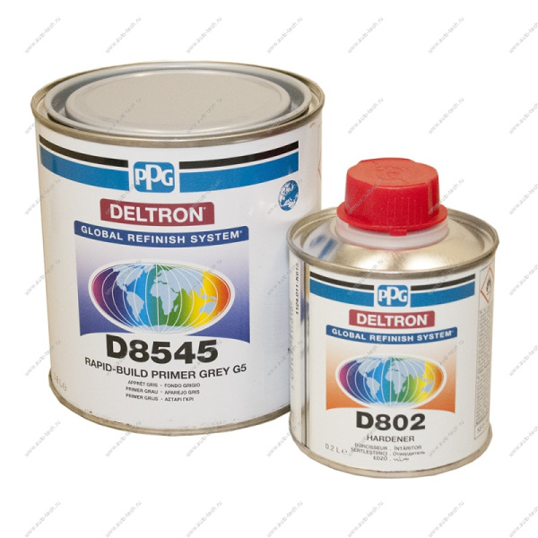 PPG Грунт 2К серый 4:1 в комплекте D8545 0,8л + D802 0.2л PPG 000