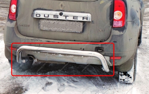 Защита RENAULT Duster/Рено Дастер заднего бампера дуга 63,5 мм (нержавеющая сталь) Тольятти  RD.0202