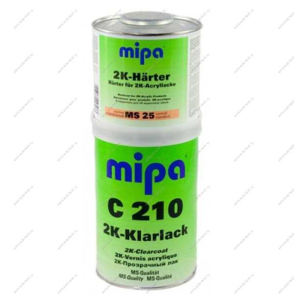 MIPA Лак акриловый 2К C210-25 2:1 MS Clearcoat 1л+отвер normal 2К MS25. 0,5 л Mipa 237400000