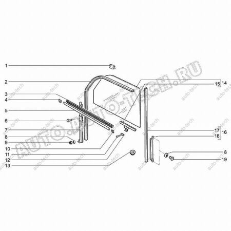 Стекло опускное передней двери ВАЗ-2105 правое/левое КМК гБор KMK GLass 21050-6103210/11