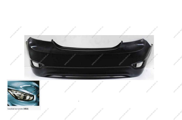 Бампер задний Hyundai Solaris седан крашеный Голубой металлик VEA 2010-2014 API  866114L000-VEA