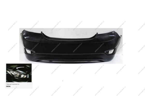 Бампер задний Hyundai Solaris седан крашеный Черный перламутр MZH 2010-2014 API  866114L000-MZH