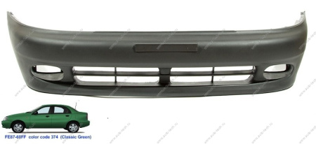 Бампер передний Chevrolet Lanos крашеный Classic green Зеленый FE87-60FF 1998- Gamma GAMMA GM-BF-2965-FE87-60FF