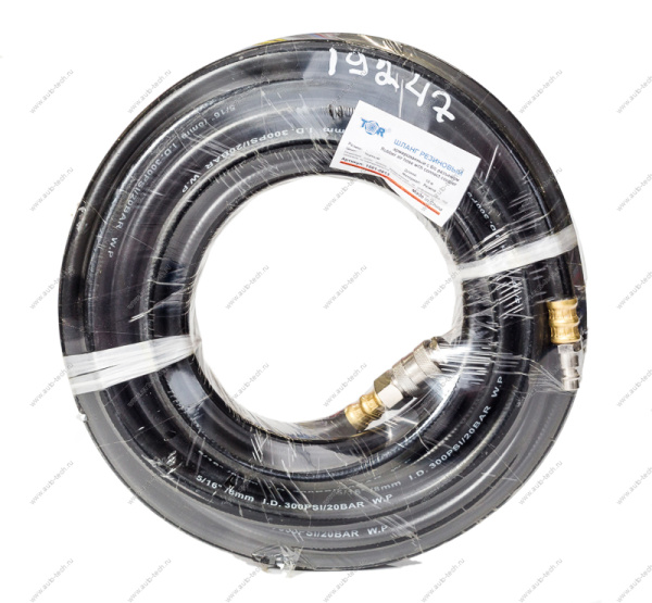 Шланг резиновый армированный с б/с разъемом D8*13mm, L-10m TOR TOR 1501-0813