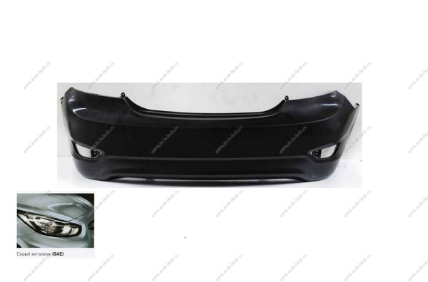 Бампер задний Hyundai Solaris седан крашеный Cерый металлик SAE 2010-2014 Gamma  866114L000-SAE