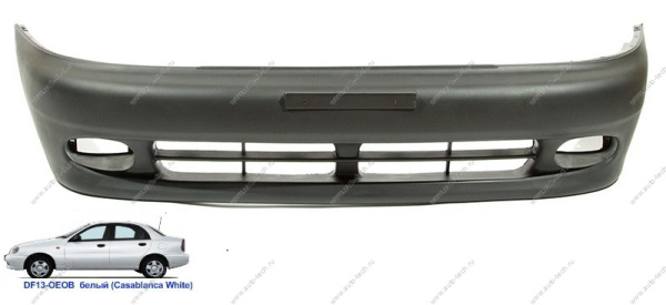 Бампер передний Chevrolet Lanos крашеный Casablanca white Белый DF13-OEOB 1998- Gamma GAMMA GM-BF-2965-DF13-OEOB