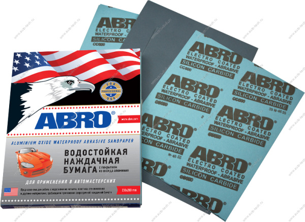 Бумага наждачная автомобильная водостойкая 2000 ABRO ABRO SAA-P2000