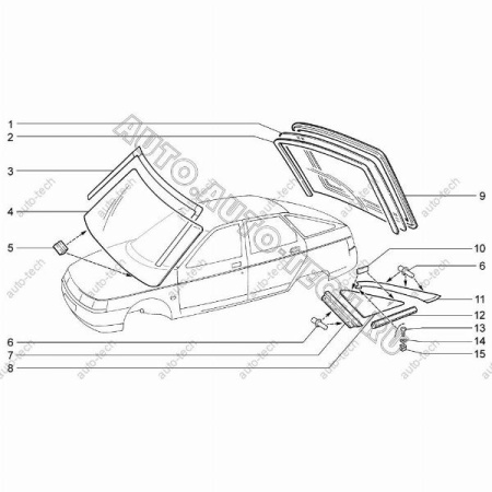 Стекло окна боковины ВАЗ-2112 правое КМК KMK GLass 21120-5403052-02