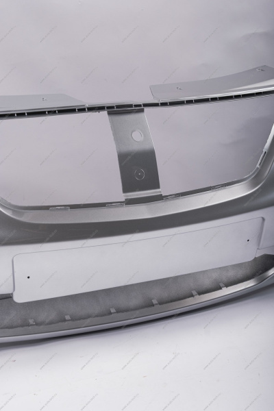 Бампер передний LADA Largus/Лада Ларгус крашеный 691 Платина (Серебристый) без заглушки под букс. крюк Lada LADA 8450000245-691