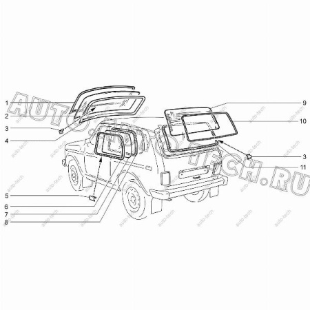 Стекло ветровое ВАЗ-2121( бесцветное) AGC LADA 4029090