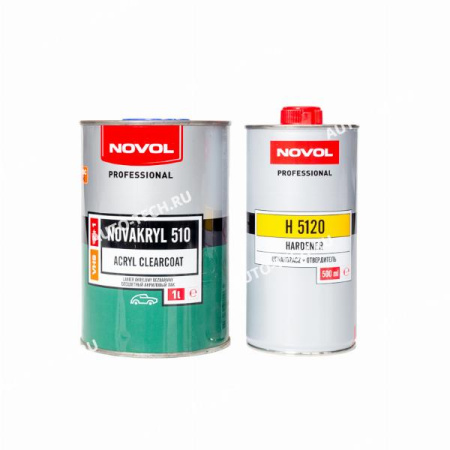 Novol Лак 2+1 VHS "Novakryl" 510 бесцветный акриловый (1л+0,5л отв.H5120) Novol 38031