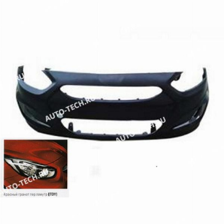 Бампер передний Hyundai Solaris крашеный Красный гранат перламутр TDY 2010-2014 API  865111R000-TDY