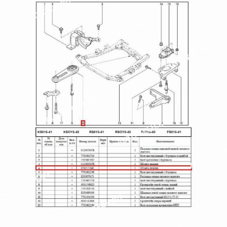 Опора двигателя LADA Largus/Лада Ларгус МКПП задняя Renault RENAULT 8200575641