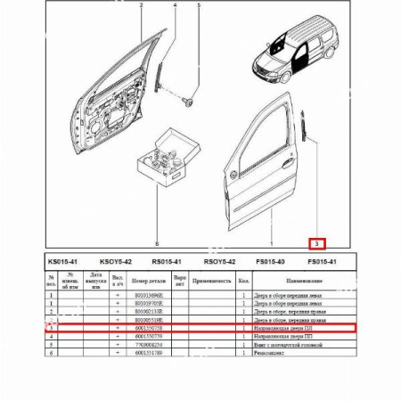 Направляющая стекла задняя передней левой двери LADA Largus Renault RENAULT 6001550758