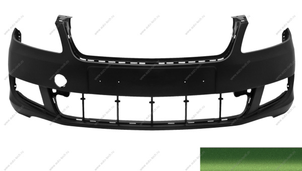 Бампер передний крашеный SKODA FABIA 11-15/ROOMSTER 10-15 (9585 - RALLY GREEN) TYG TYG 5J0807221D-9585