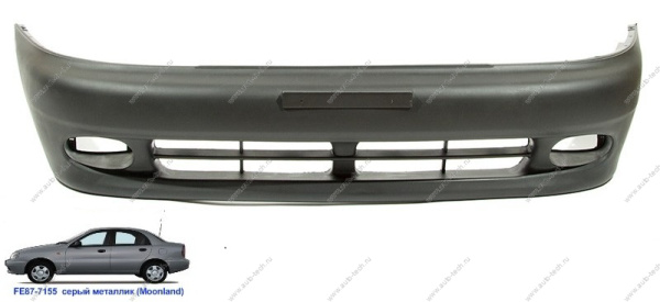 Бампер передний Chevrolet Lanos крашеный Moonland Серый металлик FE87-7155 1998- Gamma GAMMA GM-BF-2965-FE87-7155