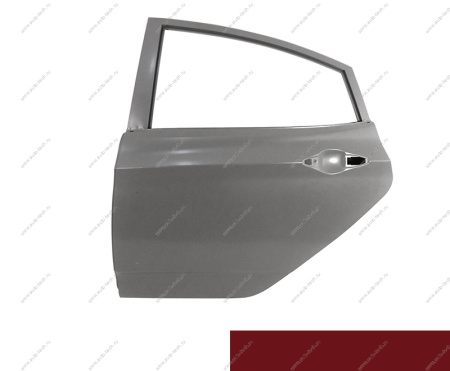 Дверь задняя левая крашеная HYUNDAI SOLARIS х/б 2010-2017 (TDY - CHARMING RED) Китай CHINA 770034L200-TDY