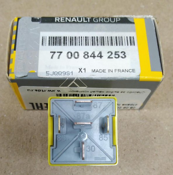 Реле LADA Largus вентилятора (универсальное) 40 А диодное желтое( 5 контакт) Renault RENAULT 7700844253