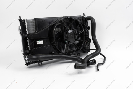 Радиатор охлаждения ВАЗ-2190/Datsun 2015- + рад.конд. с 1 эл. вент.и патрубками МКПП н/о в сборе Lada LADA 21903130000814