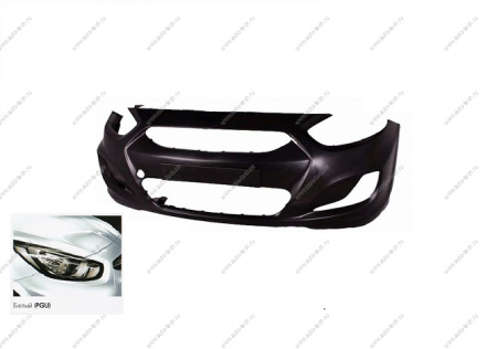 Бампер передний Hyundai Solaris (14-17) крашеный Белый PGU Gamma GAMMA 865114L500-PGU