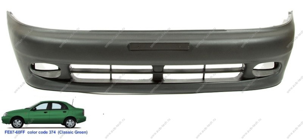 Бампер передний Chevrolet Lanos крашеный Classic green Зеленый FE87-60FF 1998- Gamma GAMMA GM-BF-2965-FE87-60FF