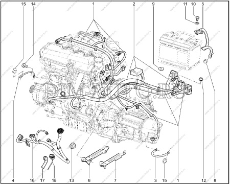 Жгут проводов LADA Largus двигателя Lada LADA 8450090283