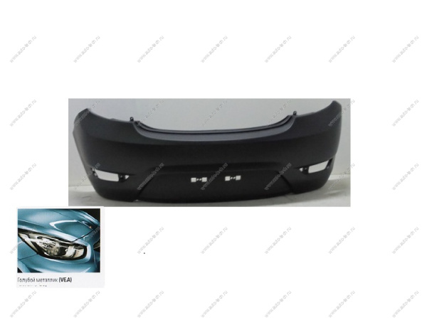 Бампер задний Hyundai Solaris х/б крашеный Голубой металлик VEA 2010- API  866114L200-VEA