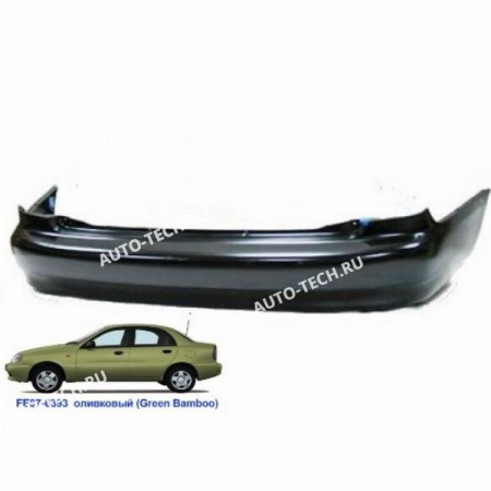 Бампер задний Chevrolet Lanos крашеный Green bamboo Оливковый FE87-6393 1998- (96277555) Китай GAMMA GM-BR-1405-FE87-6393